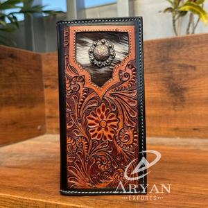 Carteras largas plegables de cuero de gran capacidad para hombres, carteras de negocios multitarjeta de piel de vaca de estilo Vintage, novedad - Product Image 1