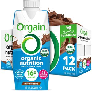 Shake protéiné végétalien nutritionnel biologique Orgain, chocolat onctueux, 11 fl oz (lot de 12) - Product Image 3