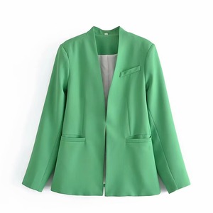 Chaqueta con logotipo personalizado para mujer, abrigo ajustado, traje de oficina Formal, chaqueta de manga larga, ropa de trabajo elegante, prendas de vestir exteriores para negocios e informales - Product Image 6
