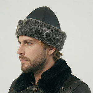 Sombrero Bork Tradicional Hecho a Mano con Piel Sintética, Serie Otomana Kayi Ertugrul Dirilis, para Esquí de Invierno de la Tribu Kayi, con Logotipo IYI Metálico - Product Image 3