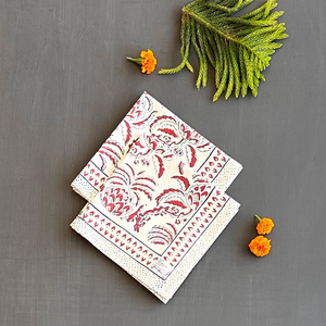 Dernière collection de serviettes imprimées florales en coton à bloc de main pour la maison Indian Hand Block Print for Home Dining Table Napkins - Product Image 1