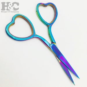 Tijeras para cutículas arcoíris de alto rango, tijeras extra finas, tijeras para cutículas de Punta puntiaguda de acero inoxidable curvo, sostenibles - Product Image 1