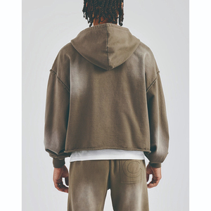 Ensemble de survêtement pour homme de haute qualité, veste courte ample à fermeture éclair, pantalon large à taille haute, noir gris - Product Image 2