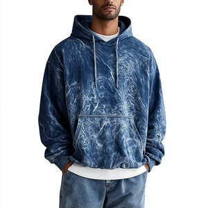 OEM ODM Streetwear lourd surdimensionné coupe ample Boxy épaule tombante décontracté mode extérieur haut cordon essentiel sweat à capuche - Product Image 6