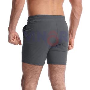 Short d'entraînement de gymnastique personnalisable pour hommes, vêtements de sport en toile à séchage rapide et à coupe ajustée avec motif solide, style décontracté pour la course à pied et le fitness - Product Image 3