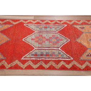 Alfombra Pequeña Vintage, Alfombra Turca de 3.3x10.7 pies, Alfombra Geométrica Naranja - Product Image 3