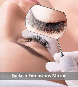 Grand miroir à cils carré en acier inoxydable à finition argentée avec sac de rangement écologique Beaux outils pour pince à cils - Product Image 1