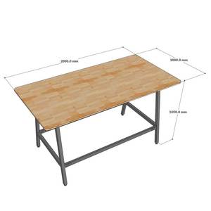 Industrial 200x100x105cm Standing Conference <b>Table</b> A-<b>Shaped</b> Iron Legs Rubber Wood Office Furniture for Conference Room HBMN036 - Product Image 5
