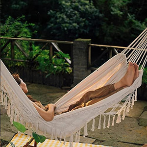 HAMAC DE JARDIN BRÉSILIEN XL BOHO ROCKER POUR DEUX PERSONNES GRAND FORMAT GAUCHE 200X100CM - Product Image 3