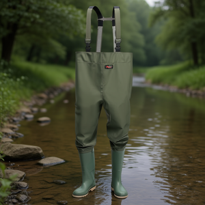 Cuissardes de pêche vert olive taille 41 en PVC sur tissu de support en polyester, pack taille 2992 - Product Image 3