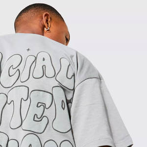 Meilleur prix de gros T-shirts avec logo personnalisé à impression bouffante pour hommes T-shirt léger à impression bouffante pour hommes - Product Image 4