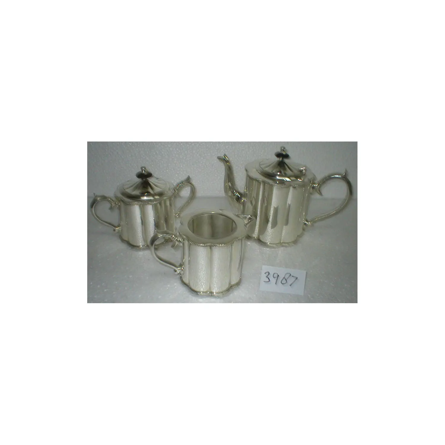Modernes Design Silberbeschichtung Teeservice Premium Qualität Metall Teekanne Set für Küche und Tisch