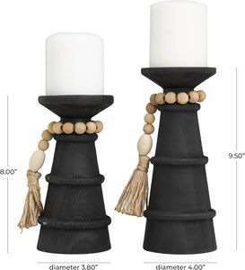 เชิงเทียนไม้สไตล์บ้านไร่แบบเรียบง่าย |   ที่วางเสาประดับ - Product Image 2
