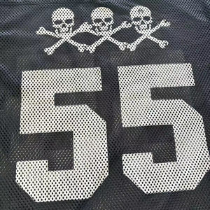 Maillot de football américain Tissu en maille Haute qualité Vêtements pour adultes Chemise en maille Col V Manches courtes Tops surdimensionnés - Product Image 3