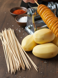 Brochettes en bambou de 4 mm d'épaisseur, 10 pouces de long, de qualité alimentaire, bâtonnets de bambou robustes pour spirales de pommes de terre et torsades de pommes de terre - Product Image 5