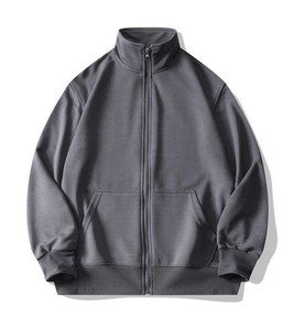 New Design Unisex 100% Cotton <b>Lined</b> Zipper-Up Winter Loose Fit Boxy Style Knitted Fabric Towel Embroidery Hoodie - Product Image 6
