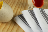 Lot de 12 serviettes de cuisine vintage 100 % coton à séchage rapide, écologiques, motif à carreaux gris, pour usage domestique, tissées, pour enfants