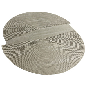 Tapis en laine circulaire fendu Zen de luxe moderne touffeté à la main et lavable pour pique-nique à la maison et à l'extérieur - Product Image 1