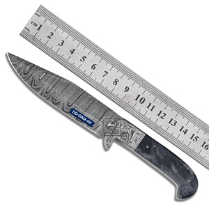Cuchillo de caza personalizable hecho a mano, hoja de acero damasco de alta calidad, mango de hueso de camello teñido, Funda de cuero de vaca grabada con láser - Product Image 2