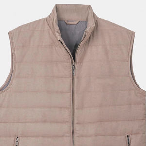 Chaqueta de Gamuza Acolchada Informal de Alta Calidad, Ajustada, Transpirable, Ecológica, Diseño Invernal, Beige, Sin Mangas, con Logotipo Frontal - Product Image 5