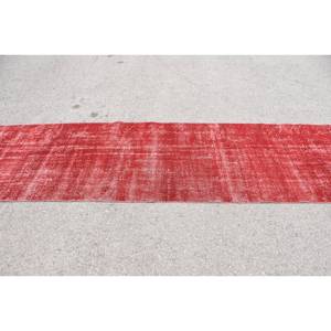 Alfombra moderna de lana roja de 3,1x11,9 pies, alfombra turca de tejido plano con patrón de retazos, respaldo de látex para decoraciones de sala de estar - Product Image 3