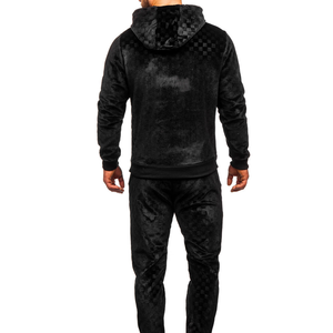 Manufacturer Men Wholesale Custom Winter Solid Sweatsuit Sportswear Joggers <b>Velour</b> <b>Tracksuits</b> 100% Cotton Lightweight - Product Image 3
