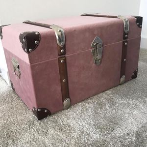 Velvet <b>Storage</b> Trunk Decorative <b>Fabric</b> Organizer <b>Box</b> with Metal Locks Rectangle Clothing Organizer <b>for</b> Bedroom Home Decor - Product Image 3