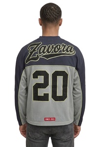 Maillot de football américain à manches longues pour homme, bicolore, en maille, coupe oversize, logo personnalisé, tenue d'équipe, vêtements de sport, OEM en gros - Product Image 2