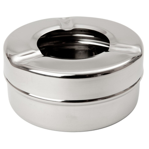 ที่เขี่ยบุหรี่สแตนเลสอย่างดี ทนทาน พร้อมฝาปิด สำหรับใช้ภายในอาคาร ทรงกลม ขัดเงา สำหรับบ้านและบาร์ - Product Image 1