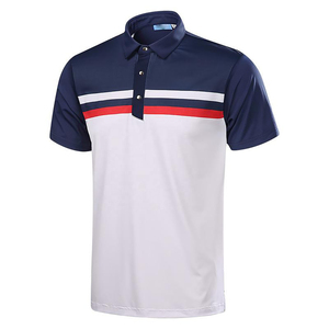 Polo de Golf para Hombre con Bloques de Color, de Secado Rápido, Transpirable, de Manga Corta, Estampado, de Poliéster, para Club - Product Image 1