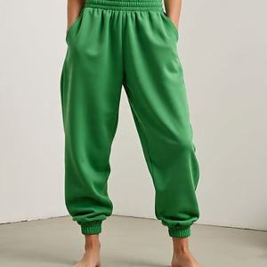 กางเกงจ็อกเกอร์ทรงหลวมสำหรับผู้หญิงกางเกงผ้าฟลีซแบบผูกเชือกเอวขนาดใหญ่สำหรับใส่วิ่ง - Product Image 6