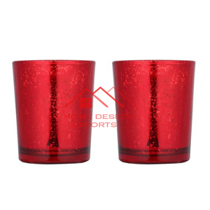 Conception en relief Vente chaude Décor de foudre Bougie en verre Décor de mariage votif Pot de bougie en verre fini doré - Product Image 6