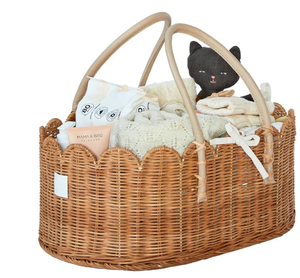 Wholesale Eco-friendly Rattan Diaper Caddy, Hand-Woven Rattan <b>Basket</b> For Nursery, Cosmetics & Bathroom <b>Storage</b> From Vietnam - Product Image 5