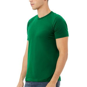 Solid <b>Bottle</b> <b>Green</b> Mens T-shirt Regular Fit Elegant Cotton T Shirts Solid Custom Neck Poly Cotton T-Shirt for Man - Product Image 2