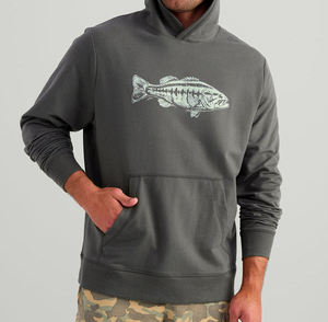 Sudadera con Capucha Gris Oscuro para Hombre con Estampado de Peces en la Parte Delantera, Sudadera con Patrón Personalizado, Manga Larga, Estilo Casual - Product Image 5