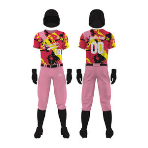 Ensemble d'uniformes de baseball personnalisés pour hommes-Meilleure vente respirante évacuant l'humidité antibactérienne 100% polyester - Product Image 1