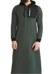 Dishdash à capuche ou jubba nouveau islamique musulman arabe hommes Robe capuche ample à manches longues brodé arabe Thobe pour hommes - Product Image 2