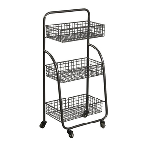 Panier à fruits en fil de fer bronze à 3 niveaux au design attrayant avec poignée pour la décoration de la maison, du salon, paniers de rangement - Product Image 4