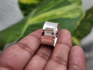 Bague tournante martelée épaisse en argent sterling 925, large bande, faite à la main, bijou audacieux en argent pour la méditation, pour femmes - Product Image 3