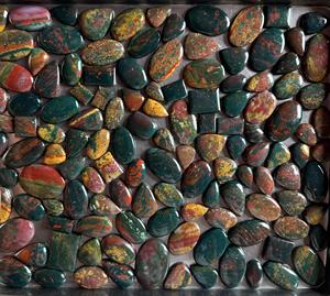 Piedra de sangre de grado AAA +, ágata, jaspe, cabujón, piedra preciosa natural verde suelta para decoración artesanal y fabricación de joyas - Product Image 1