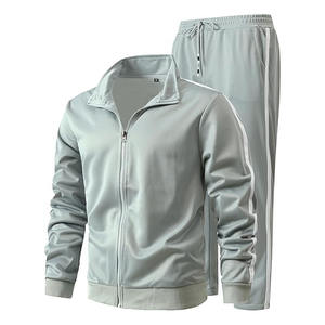 Marcas famosas para hombre, conjuntos diarios de 2 piezas, chándal personalizado de Color sólido con cremallera, chaqueta para hombre, chándal deportivo para correr - Product Image 1