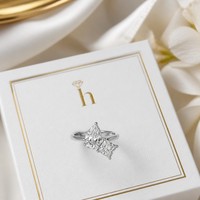 Bague Moissanite Toi et Moi, taille poire, taille princesse, deux pierres, en argent sterling S925, bijoux de fiançailles pour femme