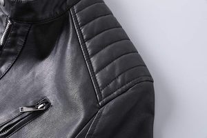 2024 High Street Style Men's Slim Leather <b>Jacket</b> Hooded Stand Collar with Zipper Closure <b>Light</b> High Quality OEM Service Winter - Product Image 6