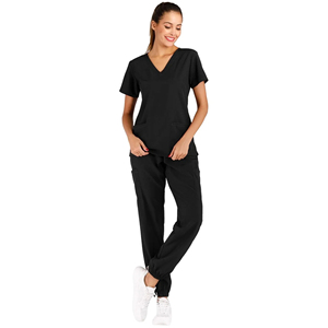 Nouvelle arrivée ensemble de gommage médical pour femmes à manches courtes tissu de coton survêtement Style uniforme d'hôpital personnalisé disponible - Product Image 2