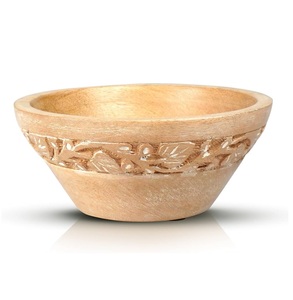 Nouveau Design Bols en bois émaillé en bois de mangue Design imprimé Meilleure qualité Bol de nourriture de grande taille de fournisseurs indiens. - Product Image 5