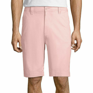 Shorts chino décontractés pour homme en coton 100% uni respirant, taille mi-haute, fermeture éclair, couleur unie - Product Image 3