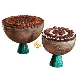Stainless Steel Gold Color Chocolate Bowl With Hammered Design Texture For Hotel and Restaurant <b>Table</b> Top Sweets Serving Bowl - Product Image 6