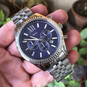 Orologio <span class=keywords><strong>Cronografo</strong></span> da <span class=keywords><strong>Uomo</strong></span> SATSIY MK8286, Cassa in <span class=keywords><strong>Acciaio</strong></span> Inox 44mm, Cinturino 22mm, Movimento al Quarzo, Resistente all'Acqua 100m - Product Image 3