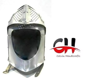 Casco Medieval de Acero Pulido Hecho a Mano Estilo Vintage CH, Decoración para el Hogar con Diseño de Calavera, para el Día de la Madre y Navidad - Product Image 3
