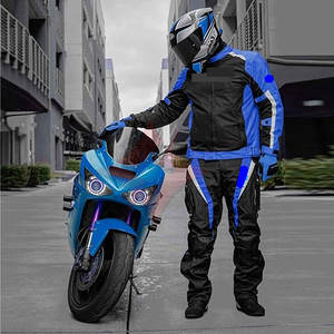 Veste de moto respirante, couleur personnalisée, polyester/cuir, protection, utilisation tout-terrain, aventure, sports double usage, unisexe - Product Image 4